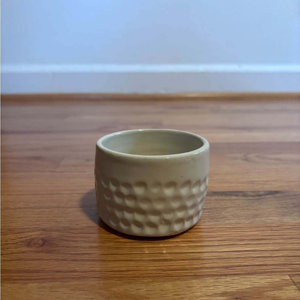Textured Cream Ceramic Planter